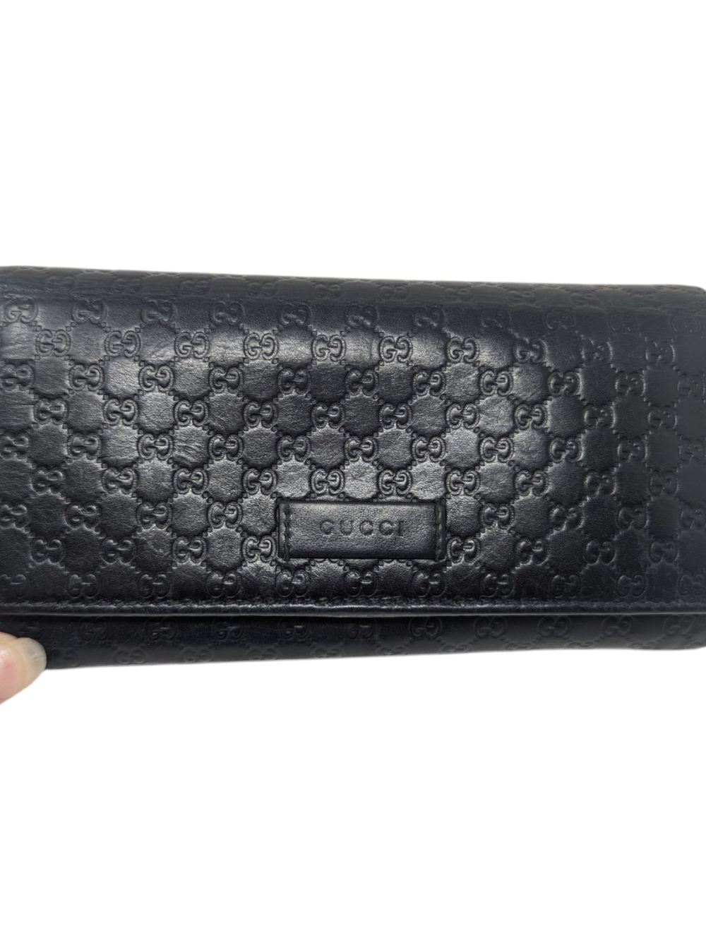 Gucci Guccisima Interlocking GG Monogram Black Leather Continental Wallet - Picture 2 of 13